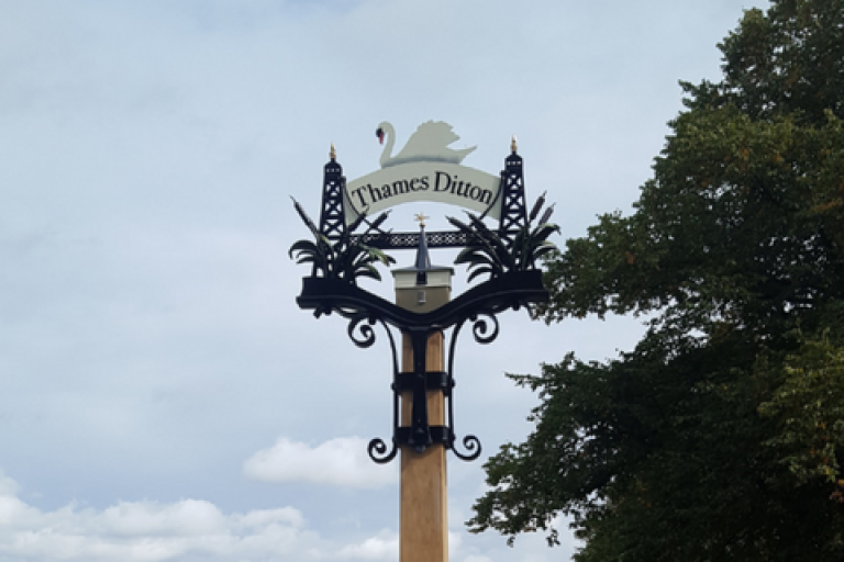 Sign for Thames Ditton