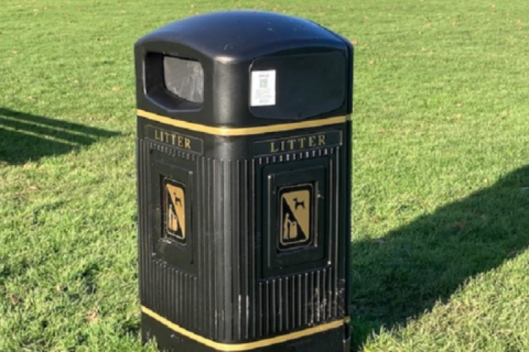 A bin in a park