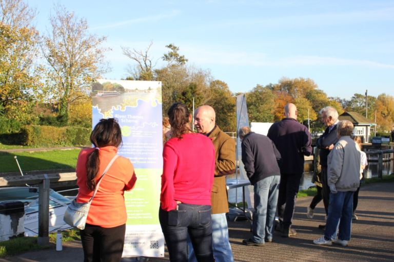 A group of people at a River Thames Scheme consultation event