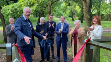 Leader of the Council, Cllr Sadler opening the new path in Ashley Park