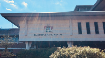 Exterior of the civic centre in sun