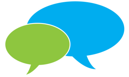 Graphic of two speech bubbles