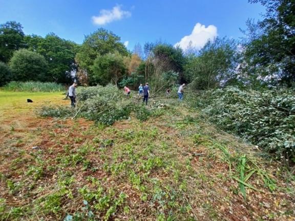 Volunteers working on West End Common