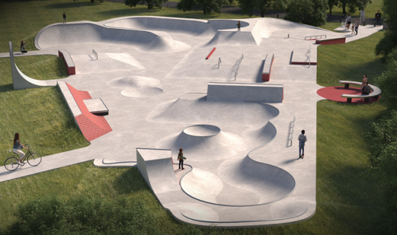 Visual of the new Cobham skatepark