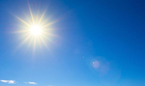 Sun in blue sky