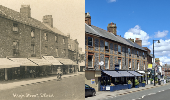 Esher High Street in the past and now