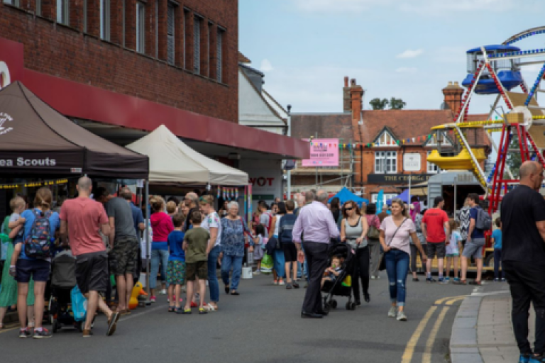 Market stalls on high street