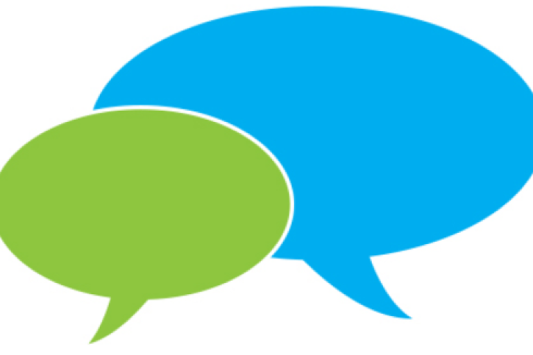 Graphic of two speech bubbles