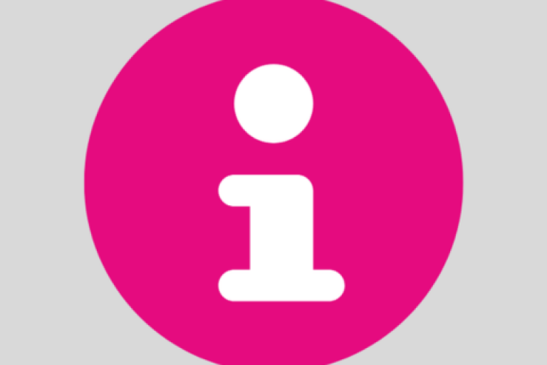 Pink information symbol