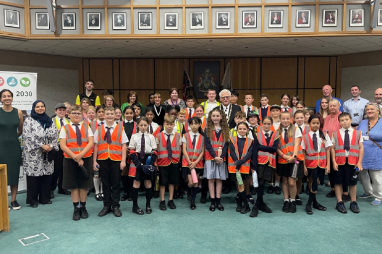A group of students and teachers involved in Junior Citizen