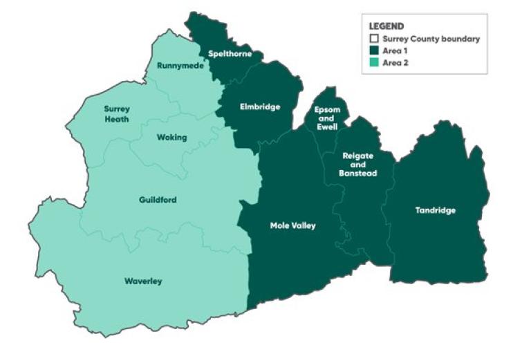 Map showing another east west split
