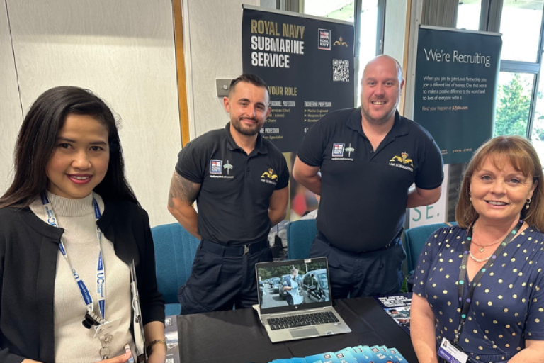 Representatives from DWP, the Royal Navy and EBC at the jobs fair
