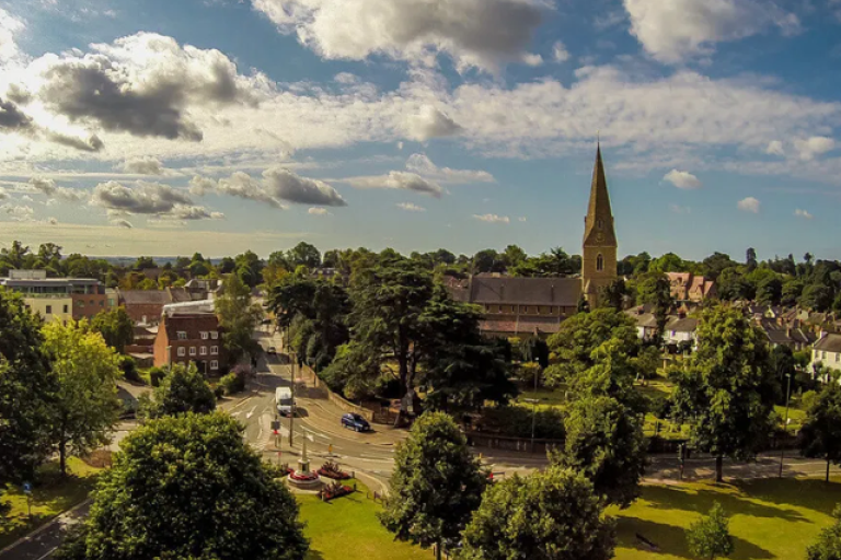 Birds eye view of Esher 