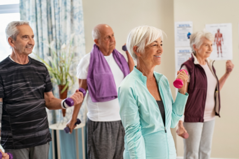 Older people exercising