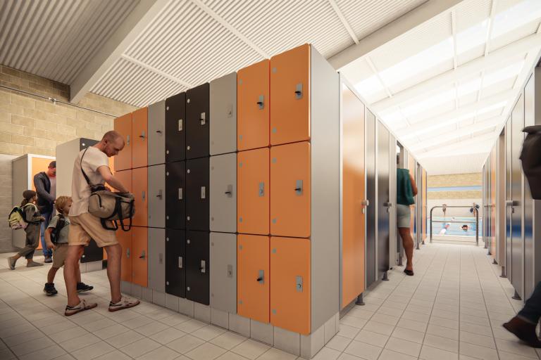 Changing rooms and locker area