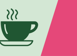 Coffee cup icon on a colourful background