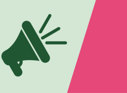 Megaphone icon on a colourful background