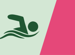 Swimming icon on a colourful background