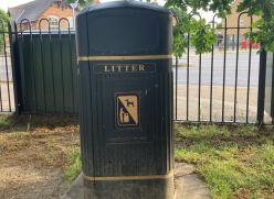 Dual use green spaces bin