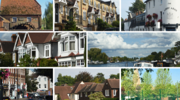 A collage of homes in Elmbridge
