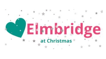 Love Elmbridge at Christmas logo with silver stars