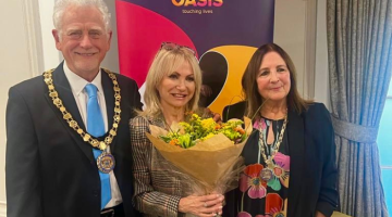 The Mayor and Mayoress with actress and writer Debbie Arnold