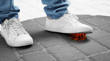 Chewing gum on pavement