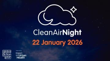 Clean Air Night 22 January 2026 with Global Action Plan and Impact on urban health logos