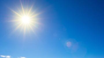 Sun in blue sky