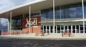 The front of the Xcel Leisure centre building