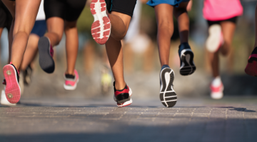 People running on tarmac