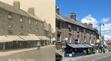 Esher High Street in the past and now