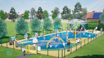 A mock up of the Cobham splash pad